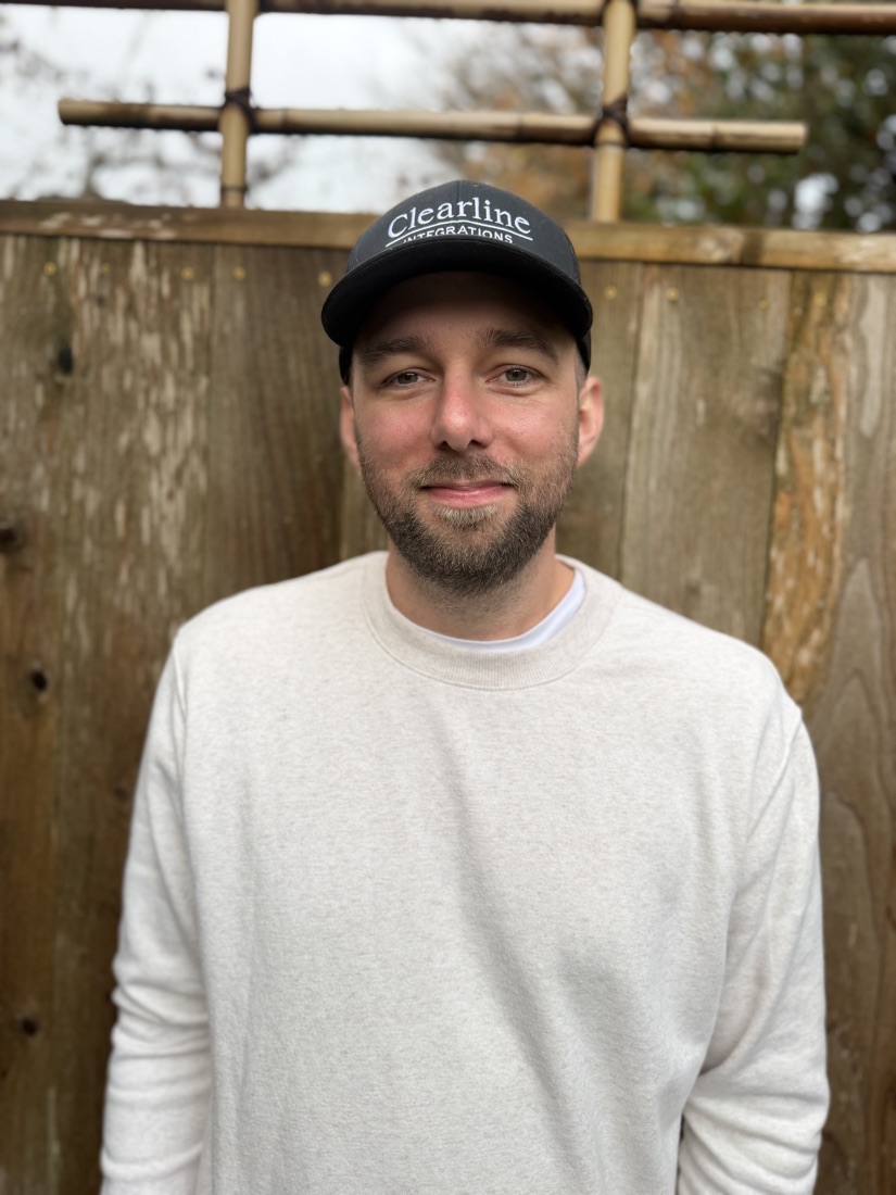 Aaron Creasey, founder of Clearline Integrations, in a Clearline cap